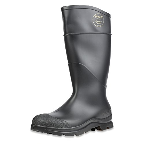 Servus Comfort Technology 14' PVC Steel Toe Men's Work Boots, Black - Steel Toe, 9