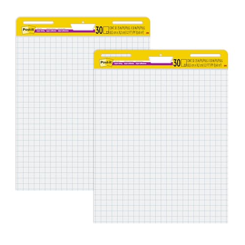 Post-it Super Sticky Easel Pad 560, 25 in x 30 in sheets, White withGrid, 30 Sheets/Pad, 2 Pads/Pack | Pallet Unit