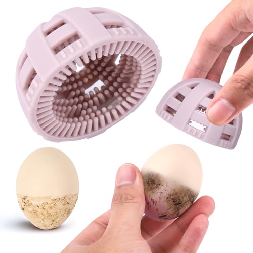 Cadeya Egg Cleaning Brush Silicone, Egg Scrubber for Fresh Eggs, Reusable Cleaning Tools for Egg Washer (Pink)