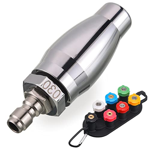JOEJET Turbo Nozzle for Pressure Washer, Rotating Pressure Washer Nozzle with 1/4' Quick Connect, 7 Nozzle Tips with Nozzle Holder, 3000 PSI