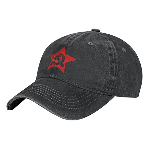Communist Ussr Hammer Sickle Unisex Adjustable Cowboy Baseball Cap Jogging Washed Denim Hat
