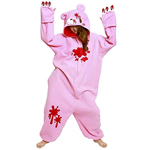 SAZAC Gloomy Bear Kigurumi - Onesie Jumpsuit Halloween Costume (Pink)