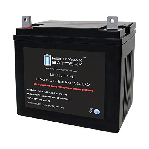 ML-U1-CCAHR - 12V 320 CCA U1 - SLA Starting Battery for Lawn, Tractors and Mowers - Mighty Max Battery Brand Product (3878105)