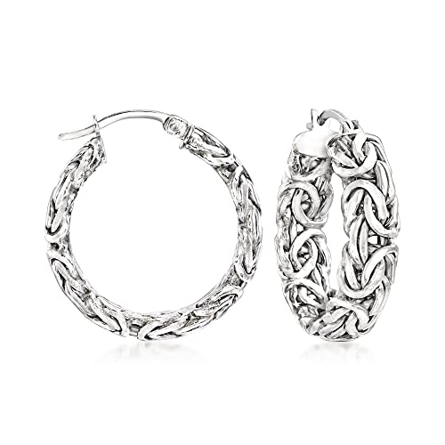 Ross-Simons Sterling Silver Byzantine Hoop Earrings