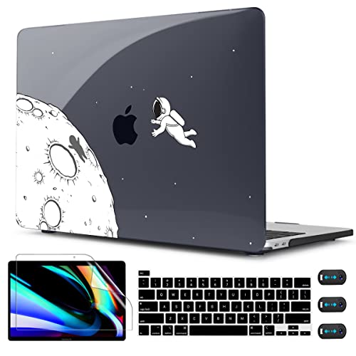 CISSOOK Black Astronaut Case Compatible with MacBook Pro 13 Inch 2023 2022 2021 2020 Release M2 A2338 M1 A2251 A2289, Plastic Hard Shell with Keyboard Cover for MacBook Pro 13 2022 with Touch Bar