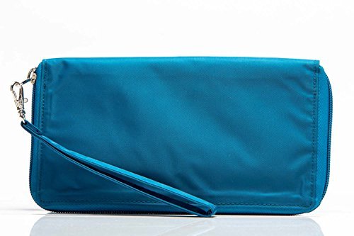 Big Skinny Women's Panther Clutch Slim Wallet, Holds Up to 40 Cards, Ocean Blue