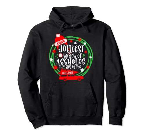 Funny Costume Christmas Tree Truck Jolliest Bunch Of A-Holes Pullover Hoodie