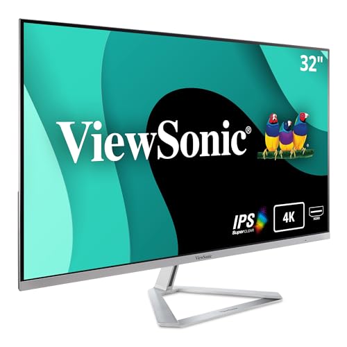 ViewSonic VX3276-4K-MHD 32 Inch 4K UHD Monitor with Ultra-Thin Bezels, HDR10 HDMI and DisplayPort for Home and Office