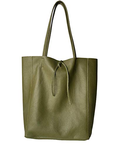 LaGaksta Taylor Tote Shoulder Bag Soft Italian Leather (Green)