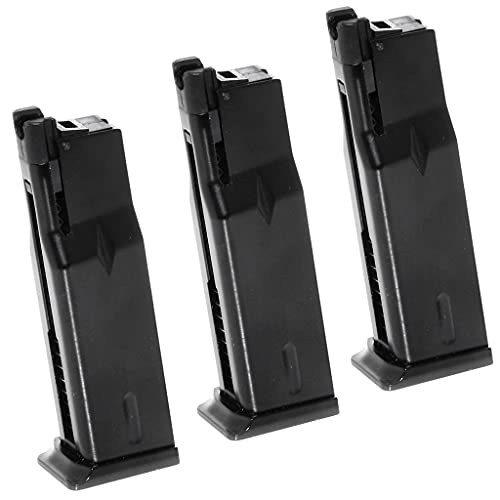 Airsoft Gang Airsoft Parts WE (WE-TECH) 3pcs 16rd Gas Magazine for WE MAKAROV PMM Series GBB Pistol Black