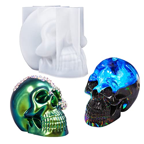 LET'S RESIN Silicone 3D Large Skull Shape Molds, Skeleton Skull Epoxy Resin Mold for Candle Making, Home Decor, Outdoor, Resin Casting Art Crafts