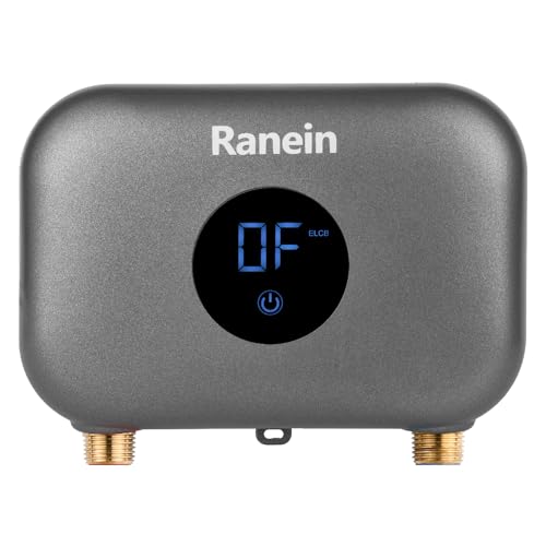 Ranein Electric Tankless Water Heater 4.5 kW 110~120V, Point-of-Use, Digital Display, Electric Instant Hot Water Heater with Self-modulating, Overheating Protection for Bar, Hair Salon
