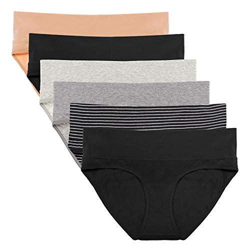 Intimate Portal Maternity Underwear Cotton Pregnancy Postpartum Panties Foldable Under the Bump Briefs 6-Pk Epitome L