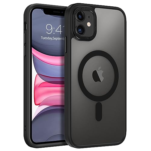 BENTOBEN iPhone 11 Phone Case, Phone case iPhone 11 Magnetic Case [Compatible with MagSafe] Translucent Matte Slim Shockproof Anti-Fingerprint Anti-Scratch Protective Cover for iPhone 11 6.1’’ Black