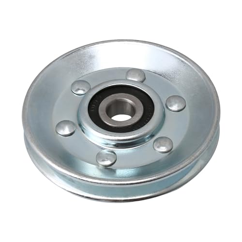 BQLZR 73x10mm Silver Iron Bearing Steel Cable Pulley V-Shape Wheel Bearing Idler Pulley Load-Bearing 215KG for Gym Equipment Garage Door Opener