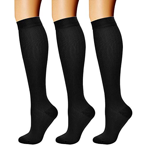 CHARMKING Compression Socks (3 Pairs) - 15-20 mmHg, Athletic Support for Running, Cycling, Travel - Boost Circulation and Performance