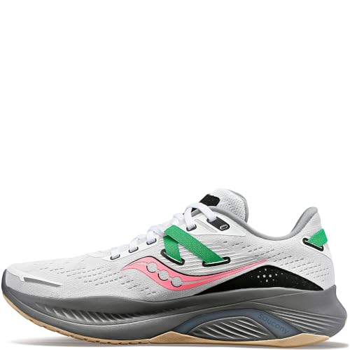 Saucony Women's Guide 16 Sneaker, White/Gravel, 9