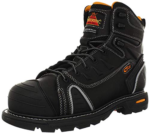 Thorogood GEN-Flex2 6” Composite Safety Toe Work Boots For Men - Breathable Heavy-Duty Toe Cap Boots With Goodyear Storm Welt, Slip-Resistant Outsole and Comfort Insole, Black - 10.5 W US