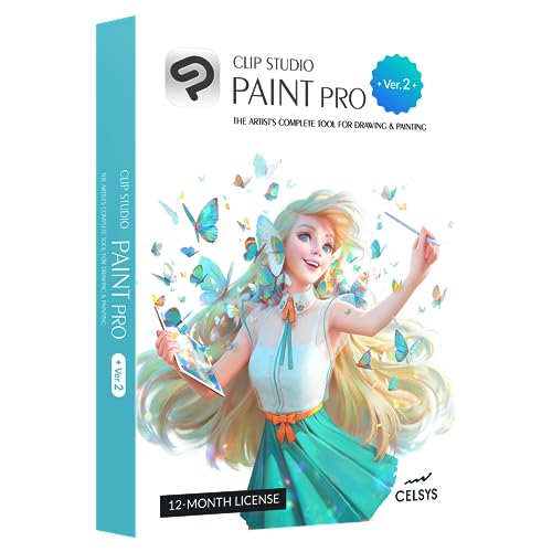 CLIP STUDIO PAINT PRO - Version 2 | 12 Months License | 1 Device | for PC, macOS, iPad, iPhone, Galaxy, Android, Chromebook