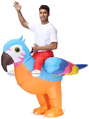 JASHKE Parrot Costume Adult Inflatable Parrot Costumes Inflatable Halloween costumes Blow up Costume Adult