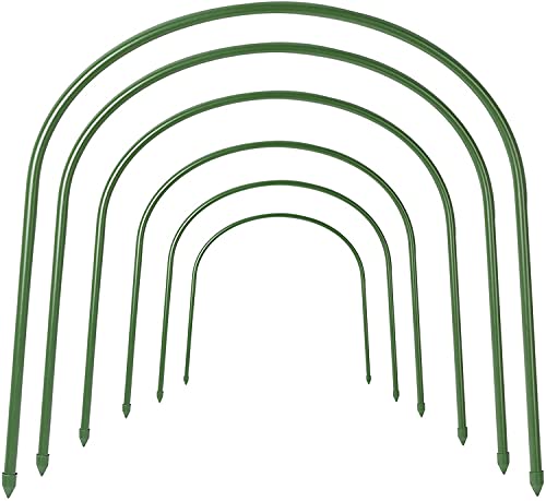 VIVOSUN 6Pcs 4FT Greenhouse Hoops, 6 Sets 19.7' x 18.9' Garden Hoops, Grow Tunnel with Plastic Coated, Rust-Free, Garden Hoops Garden Stakes Plant Supports for Garden Fabric Covers Raised Beds