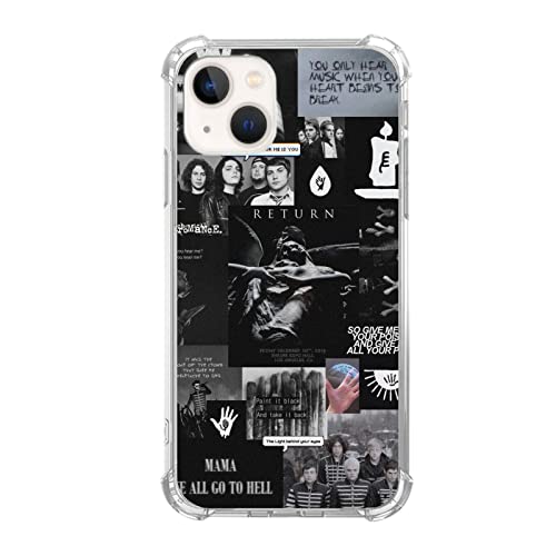 Pvflefkr Dark Aesthetic Rock Band Case for iPhone 13, Rock Music Case for iPhone 13, Cool TPU Bumper Case Cover