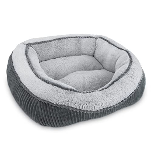 SIWA MARY Dog Beds for Small Medium Large Dogs & Cats. Washable Pet Bed, Orthopedic Dog Sofa Bed, Luxury Wide Side Fancy Design, Soft Calming Sleeping Warming Puppy Bed, Non-Slip Bottom