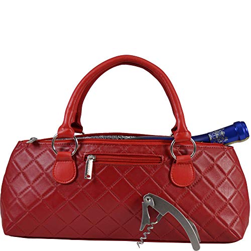 Primeware Wine Clutch Bag (Thermal Insulated) Trendy Women's Carry Tote | Holds Red & White 750mL Bottles | Trendy Fashion | Incl. Portable Waiter-Style Corkscrew