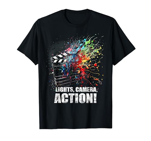 Lights Camera Action Movie Director Movie Clapper Board T-Shirt