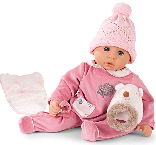 Götz Gotz Cookie Hedgehog 19' Soft Baby Doll in Pink with Blue Sleeping Eyes and Accessories