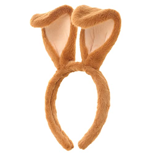 CHEU Easter bunny headband rabbit ears costume (brown)