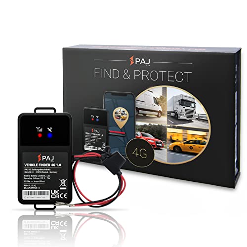 PAJ GPS Vehicle Finder 4G 1.0 – Direct Connection to The Vehicle Battery (9-75V), Real Time GPS Tracking for Cars, Motorcycles, Trucks & More, GPS Tracker for Vehicles or for Fleet Management