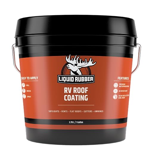 Liquid Rubber RV Roof Coating - Solar Reflective Sealant, Trailer and Camper Roof Repair, Waterproof, Easy to Apply, Brilliant White,1 Gallon