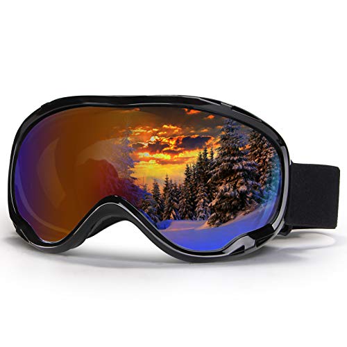 4-FQ Outdoor Snowboard Goggles Anti Fog OTG Skiing Goggles Snow Sport Goggles 100% UV400 Ice Goggles Double Lens Snow Goggles Racing Ski Goggles for Men,Women,Youth Ski Glasses Snowmobile Goggles