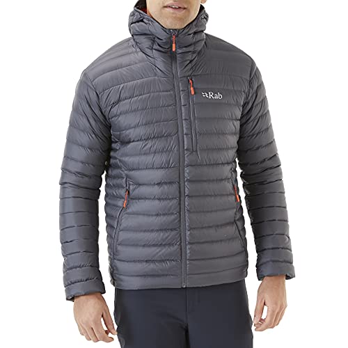 RAB Men's Microlight Alpine Down Jacket for Hiking, Climbing, & Skiing - Graphene - Large