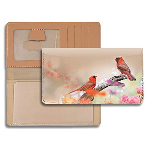Tranquil Birds Personal Leather Checkbook Cover for Top Tear Personal Checks