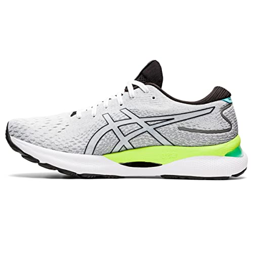 ASICS Men's Gel-Nimbus 24 Running Shoes, 14, White/Black