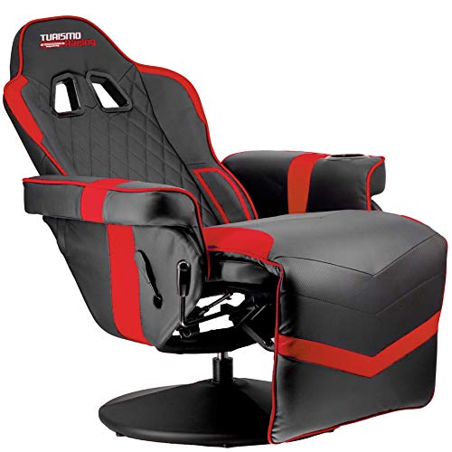 Turismo Racing Stanza Gaming Recliner - Ultimate Reclining Chair for Playstation 5 and Xbox Gaming - Red