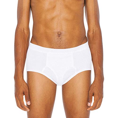 American Apparel Men's Baby Rib Brief, White, Medium