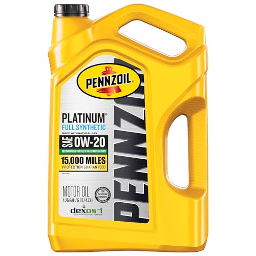 Pennzoil Platinum Full Synthetic 0W-20 Motor Oil (5-Quart, Pack of 1)