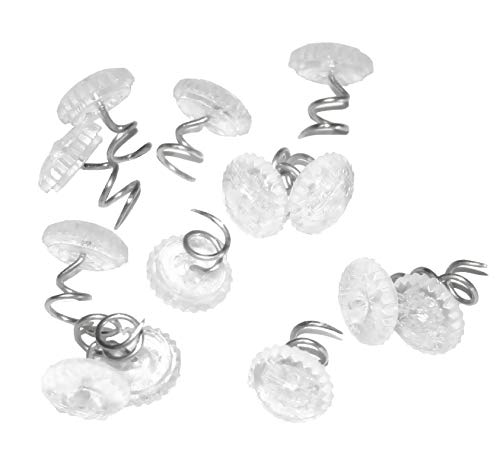 Attmu 50 Pcs Upholstery Tacks Headliner Pins Clear Heads Twist Pins for Slipcovers and Bedskirts, 0.5 Inches Bed Skirt Pins