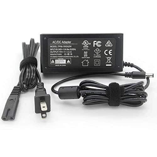 UL-Listed 19V 3.42A Fast Charger for Toshiba Satellite Laptop L300D L305 L305D L350 L355 L355D L455 L500 L505 L555 L555D L645D L655 L655D L670 L675 L745 L755 L755D L855 L875 L875D Power Supply Cord