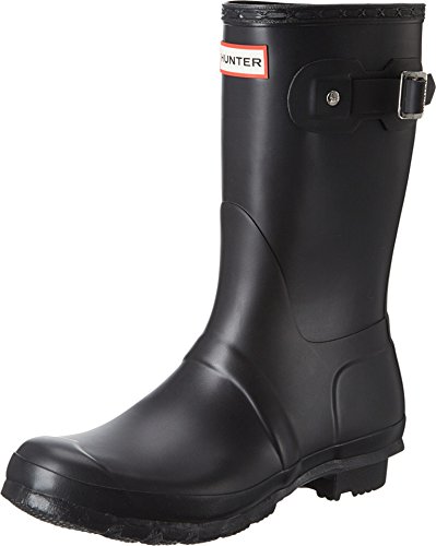 HUNTER Women's Original Short Rain Boot,Black Matte,8 B(M) US