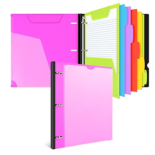 INFUN All-in-one Telescoping Binder Notebook, Refillable 3 Ring Notebook Binder - Pink