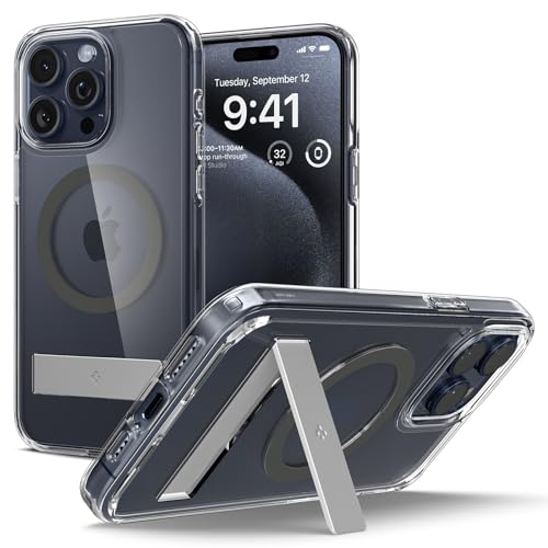 Spigen Magnetic Ultra Hybrid S MagFit Designed for iPhone 15 Pro Max Case, [Anti-Yellowing] [Military-Grade Protection] [Kickstand] Compatible with MagSafe (2023) - Graphite