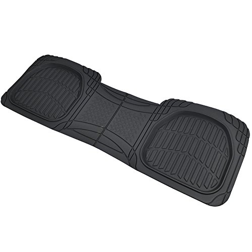 Motor Trend PRO920 Premium FlexTough Deep Dish Complementary Rubber Rear Floor Mats Liners, All Weather Protection, Designed for Trucks Cars Sedan SUV Black, 18'L x 58'W x 1'Th