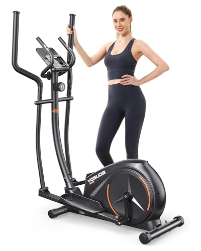 YOSUDA Magnetic Elliptical Machine with Upgraded 14' Stride, Elliptical Exercise Machine for Home Use with Hyper-Quiet Drive System,16 Resistance Levels, LCD Monitor