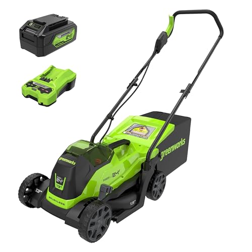 Greenworks 24V 13' Brushless Cordless (Push) Lawn Mower, 4.0Ah Battery and Charger Included