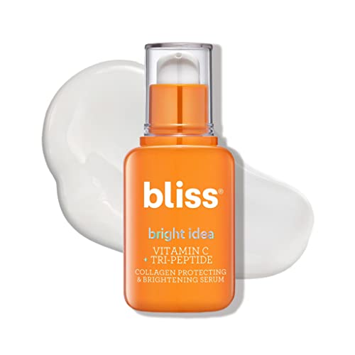 Bliss Bright Idea Vitamin C + Tri-Peptide Collagen Brightening Face Skincare Serum - Anti Aging, Reduces Dark Spots, Boosts Skin Elasticity - Clean - Vegan & Cruelty-Free - 1 Fl Oz