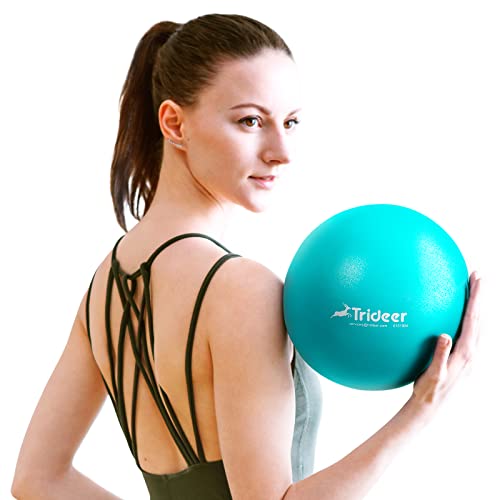 Trideer Pilates Ball 9 Inch Core Ball, Small Exercise Ball with Exercise Guide Barre Ball Mini Yoga Ball for Pilates, Yoga, Core Training, Physical Therapy, Balance, Stability, Stretching (‎Turkis)